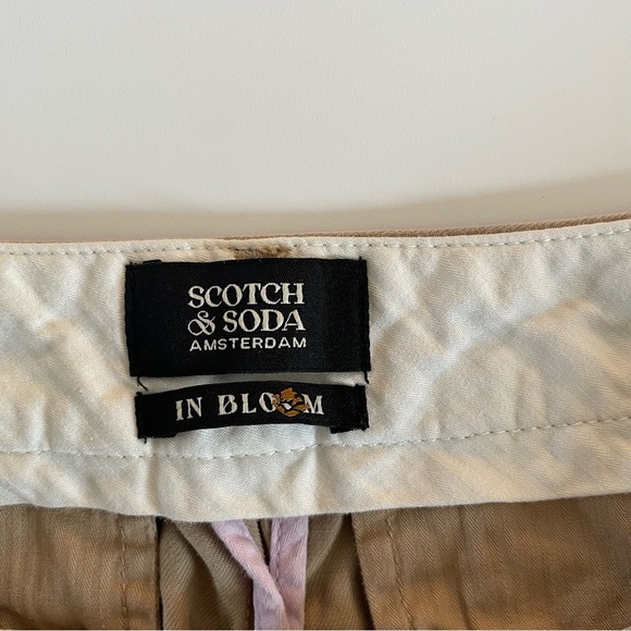 SCOTCH&SODA Amsterdam In Bloom Tan Pleated Wide Leg Trousers Pants 20784 - Picture 6 of 14